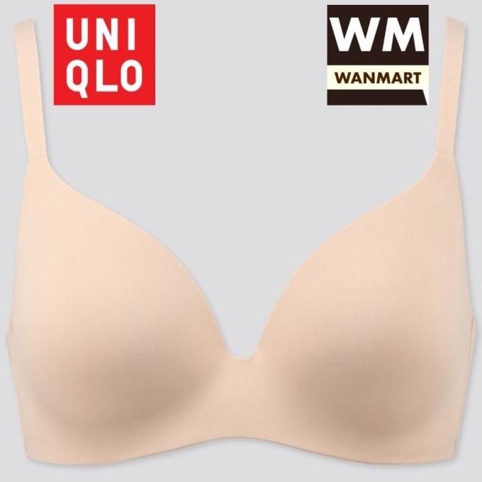 UNIQLO Women Wireless Bra Tanpa Kawat Beige