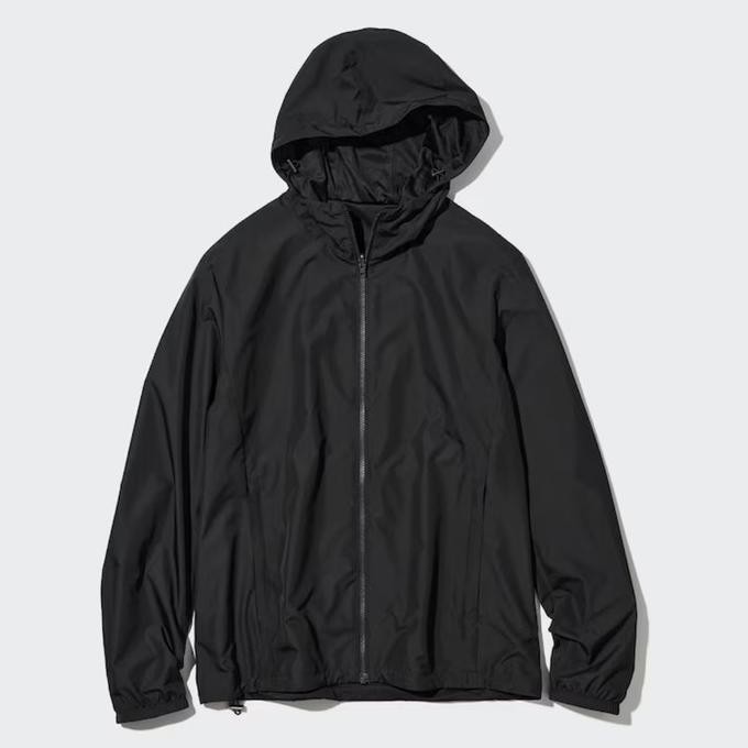 JAKET PRIA UNIQLO PARKA REVERSIBLE JACKET 182577 HITAM BLACK