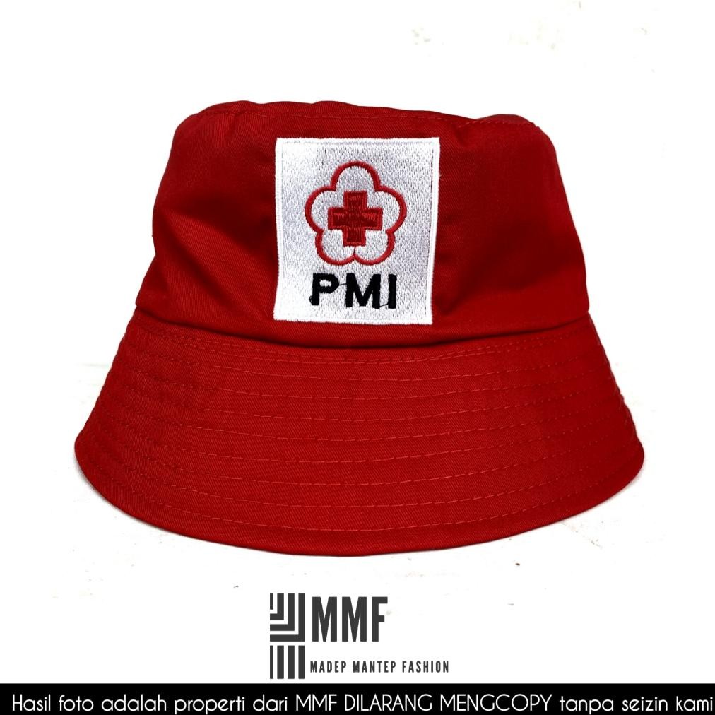 Topi Pmr Pmi Terbaru Merah Wira Madya Topi Bucket Pmi Pmr Topi Palang Merah Remaja Topi Palang Merah