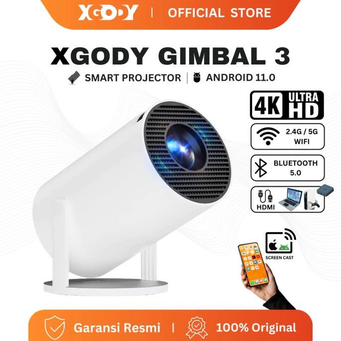 XGODY HY300 Projector Android 4K FHD LED 1GB+8G 1080P WIFI Mini