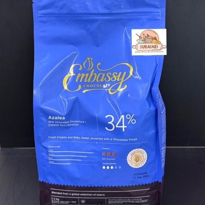 

Grosir Tulip Embassy Chocolate Azalea 250Gr 34% Milk Chocolate Couverture Coin Coklat Cokelat Button