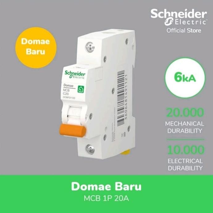 Miliki Mcb Schneider Domae 1P C20 / Schneider Electric Mcb Domae C20 1 Pass