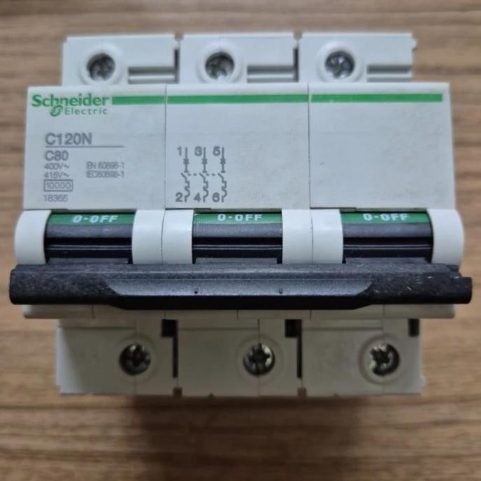 Terjangkau Mcb Schneider C120N 3P 80A Original