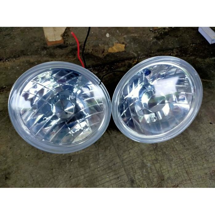 Lampu Headlamp Crystal Halogen Bulat H4 7 Inci Suzuki Katana Jimny AM Lampu Mobil