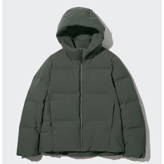 UNIQLO Seamless Down Parka Jacket - Purple/Off White