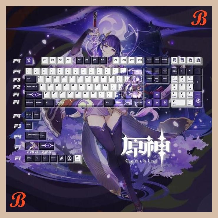 [SRP] Keycap Keycaps Genshin Impact Raiden Shogun 136 set Cherry profile PBT