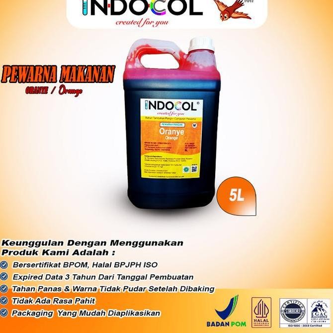 

Murah Indocol Pewarna Cair Oranye (5 Liter)