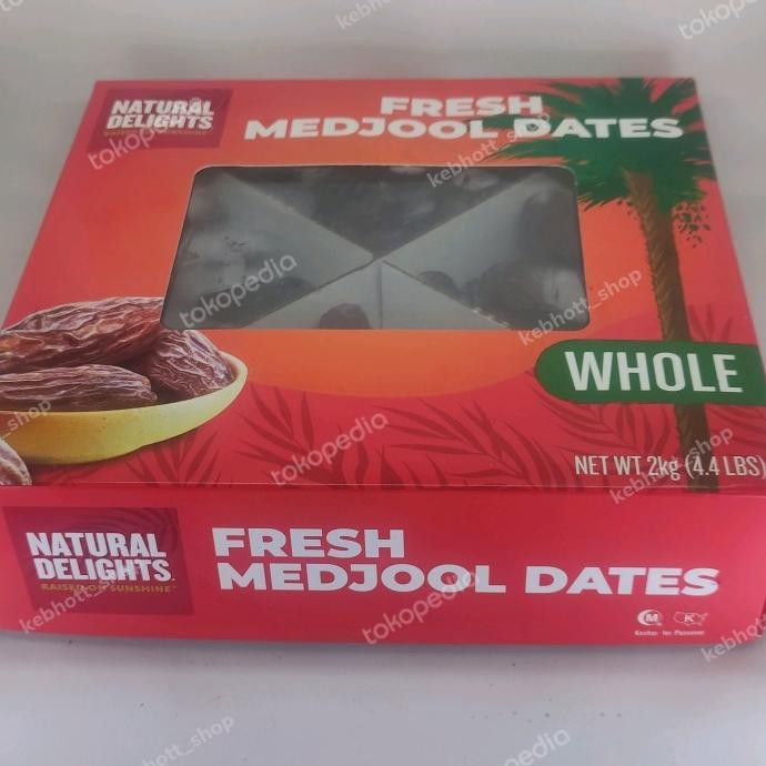 

Sale Natural Delights Fresh Medjool Dates Fruits Large 2Kg Kurma Medjol Usa