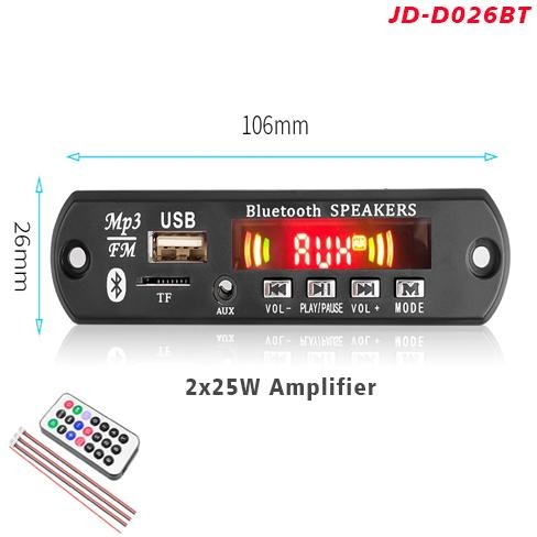 MODUL MP3 BLUETOOTH 5.0 DAYA 5V-12V TINGGAL SAMBUNG SPEAKER  MODEL: JQ-D026BT