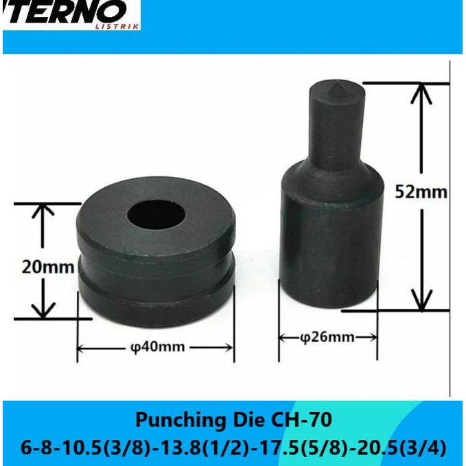 

ready !!! Mata Punch Dies CH-70 Mata Pon 6mm 8mm 10.5mm 13.8mm 17.5mm 20.5mm murah
