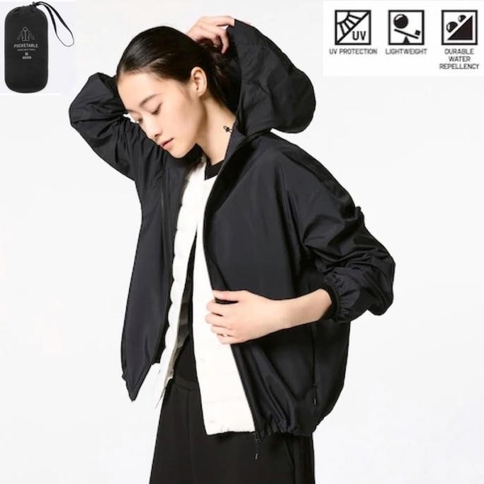 UNIQLO Jacket Women Jaket Wanita Parka UV CUT Saku Black