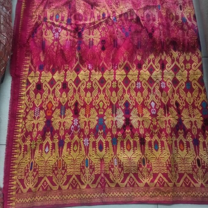 KAIN JADUL TENUN SONGKET BALI BENANG EMAS RARE LANGKA 175X107 CM