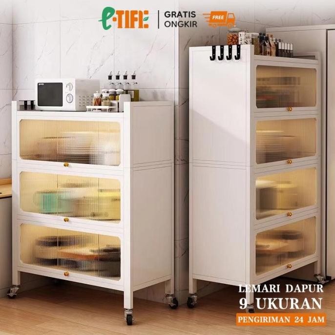 Lemari Dapur Lemari Piring Rak Dapur Serbaguna Rak Piring Tertutup Rak Susun Serbaguna