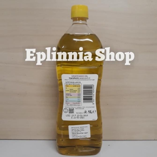 

Grosir Olitalia Grapeseed Oil 1 Liter - Minyak Biji Anggur