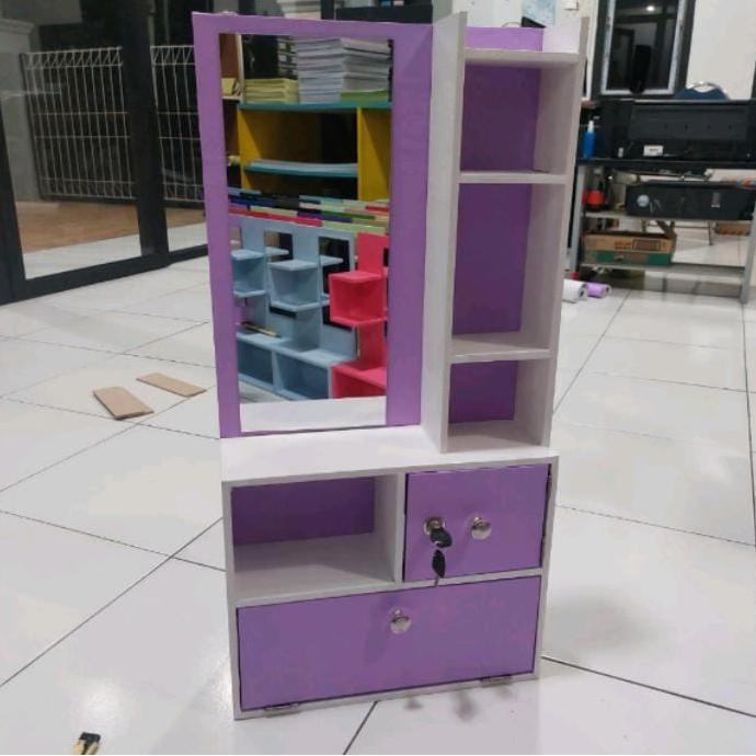 RAK CERMIN MAKEUP UKURAN 70X35 CM RAK GANTUNG DINDING