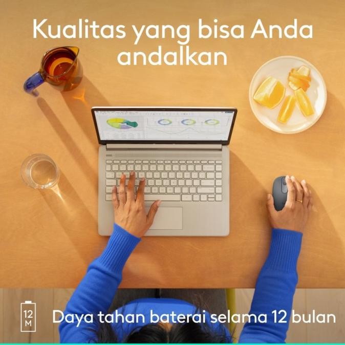 Murah Logitech M196 Mouse Wireless Bluetooth, Mouse Ringkas dan Portabel untuk Laptop, Tablet, dan L