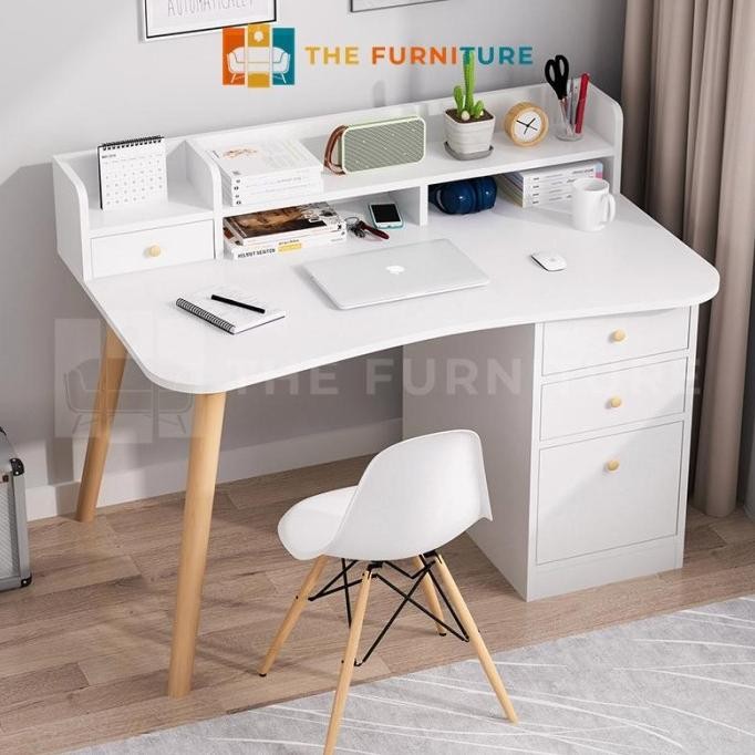 Meja Belajar Kayu/ Meja Belajar Minimalis/ Meja Kerja Minimalis/ Meja Belajar / Dengan laci minimali