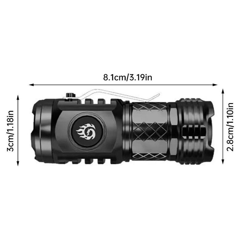 Senter Led Super Terang Jarak Jauh Zoomable Senter Mini Anti Air Senter Led 100000 Lumens