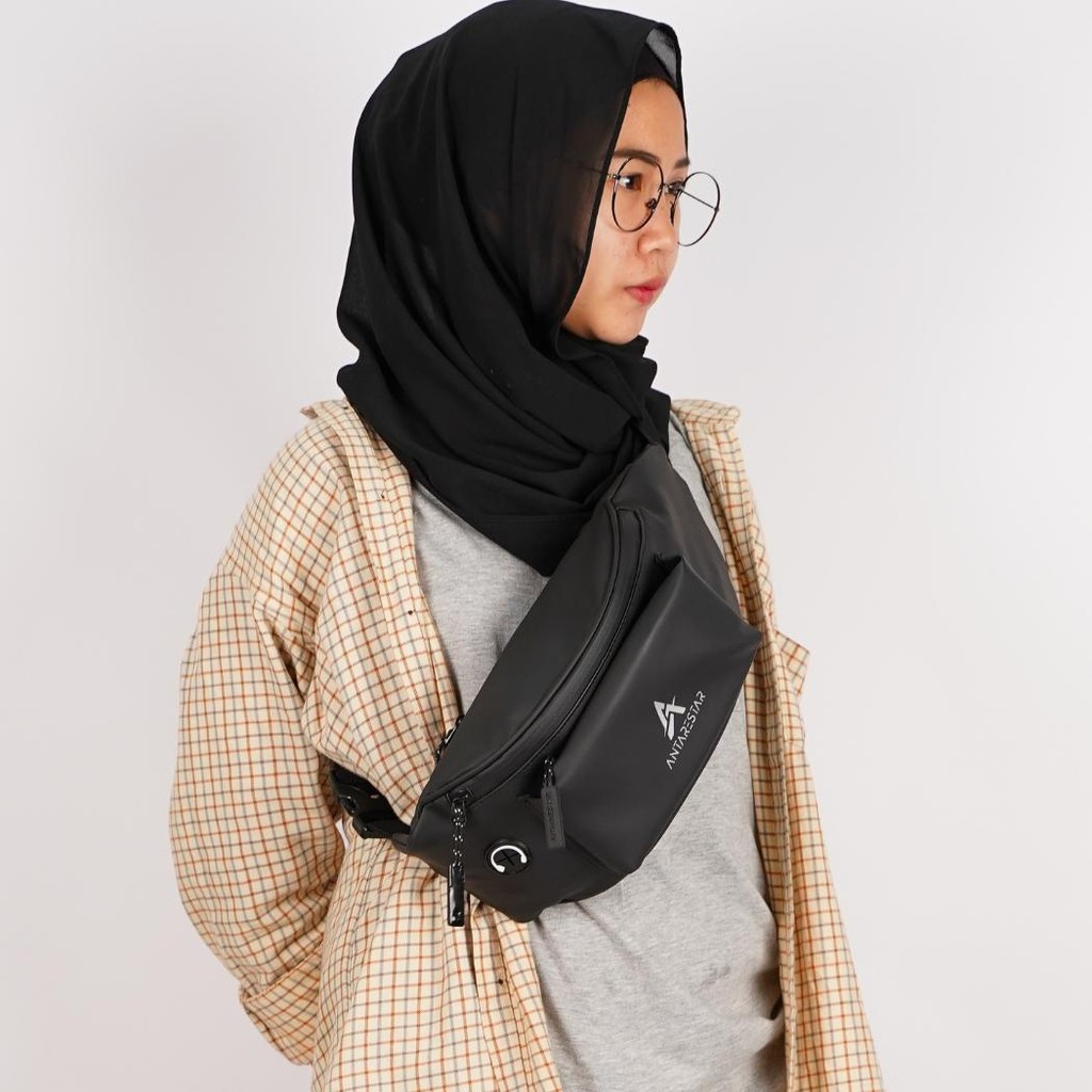 TAS SELEMPANG PRIA WANITA  WATERPROOF  ANTARESTAR WASITBAG PRIA KEREN TRENDY TAS PRIA TERBARU SEREIS