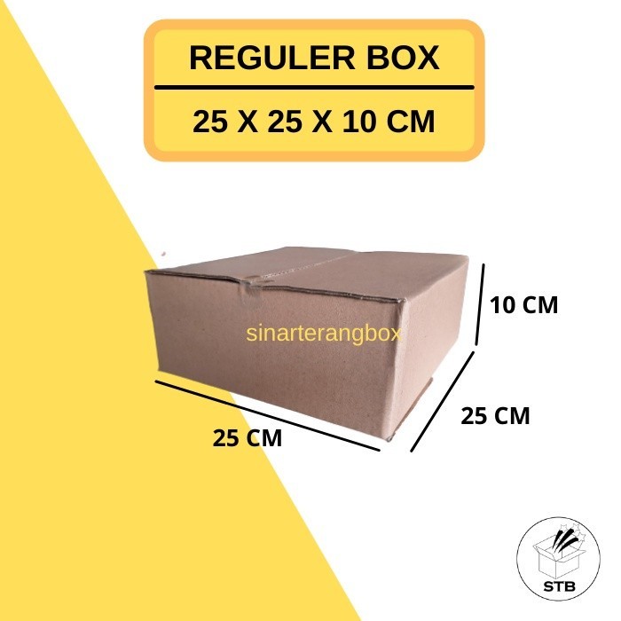 

25 X 25 X 10 CM KARDUS BOX POLOS KARTON PACKING DUS COKLAT BARU