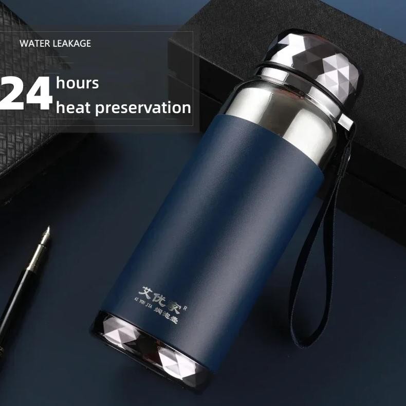 1L 316 Stainless Steel Thermos Bottle 24-Hour Thermal Cup Portable Tumbler Large Capacity Diamond Li