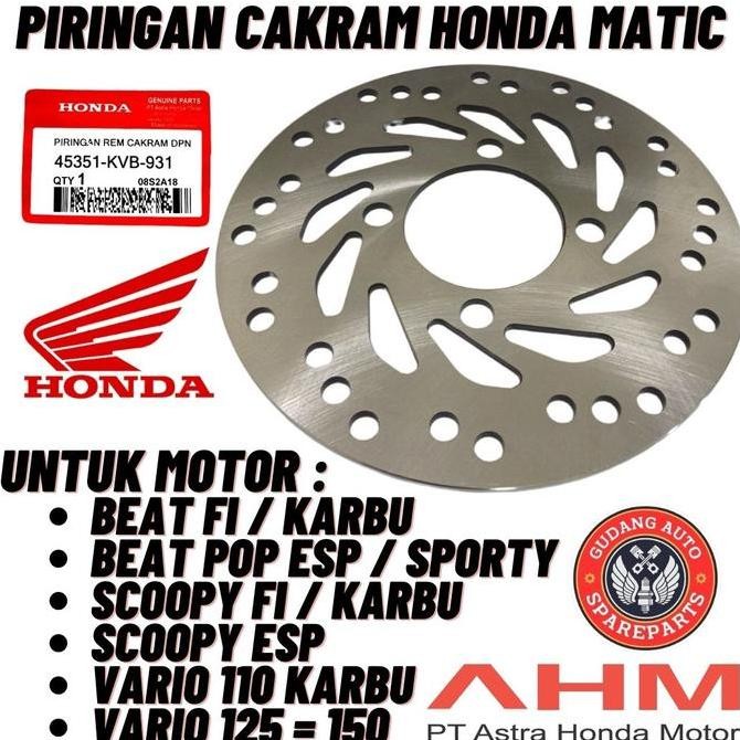 Ahm Part Piringan Cakram Depan Honda Beat Fi Esp Pop Karbu Vario 110 125 150 Scoopy Fi Esp Karbu Dis