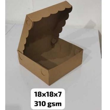 

Terlaris Dus Nasi Kraft 18X18 Renda Per 50 Pcs (Delima) / Kotak Catering Non Laminasi