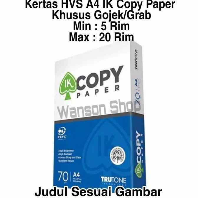 

KERTAS HVS A4 COPY PAPER 70GRAM / KERTAS FOTO COPY A4 COPY PAPER by Radhiant official