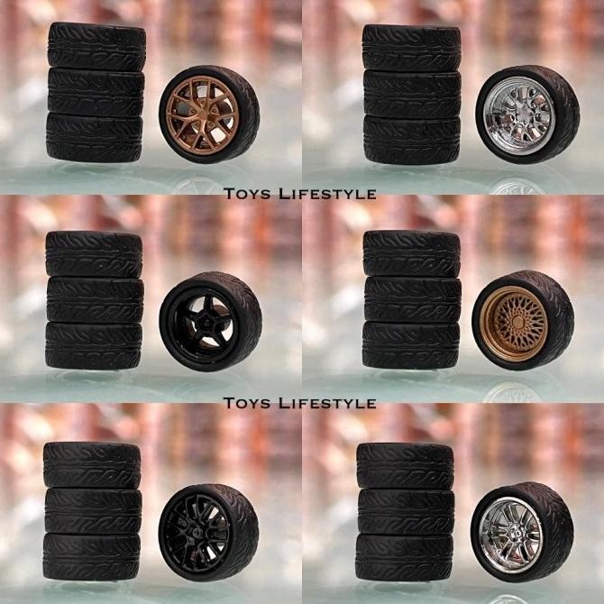 TERSEDIA [BAGUS] Ban Karet Velg Hotwheels Diecast Dapat Axle AS Selongsong (2)