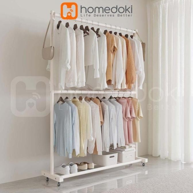 Rak Gantungan Baju Aesthetic/Rak Gantungan Serbaguna/Rak Gantung Baju/Rak Gantungan Baju Portable