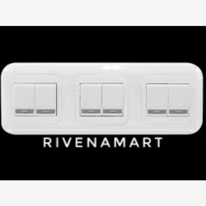 Terjangkau Panasonic 3 Frame Saklar 6 Gang Wide Series White