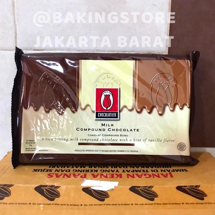 

TERSEDIA Coklat Compound Milk Tulip - Cokelat batang milk murah 1 Kg