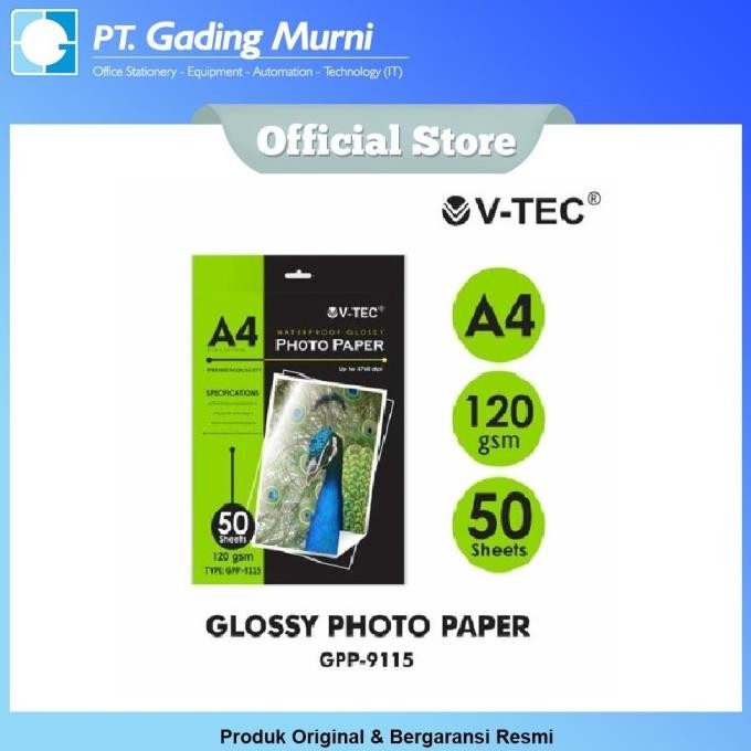 

V-Tec Glossy Photo Paper Gpp-9115 A4 120Grm Terbaru