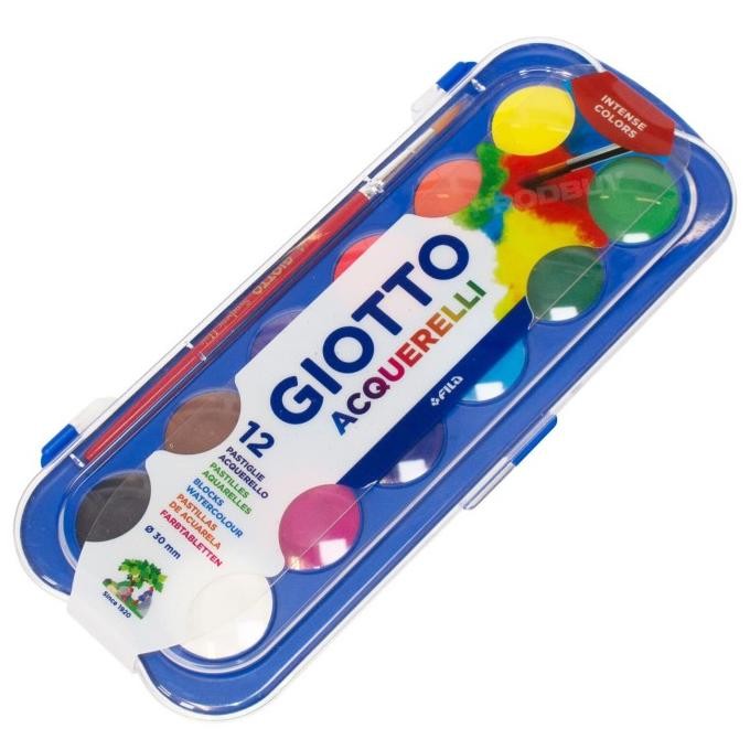 

Giotto Acquerelli MINI 12 Warna ( Water Color Cake / Cat Air ) by Radhiant official