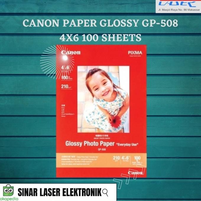 

Canon Paper Glossy Gp-508 4X6 Inch 100 Sheets Kertas Foto Canon Best Seller