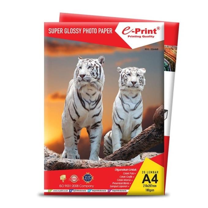 

Kertas Foto E-Print Glossy Paper Alumunium Pack 180Gsm Terbaru