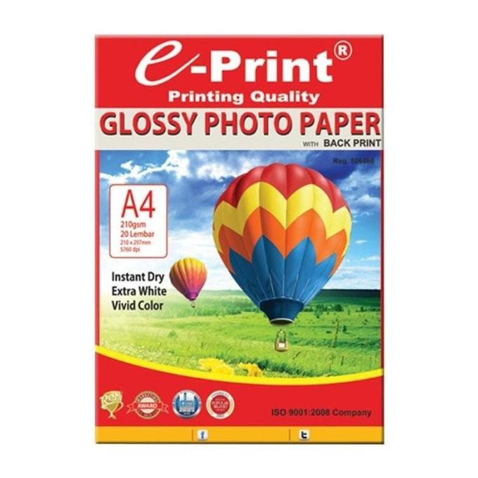 

Eprint Glossy Photo Paper A4 210Gsm Back Print Best Seller