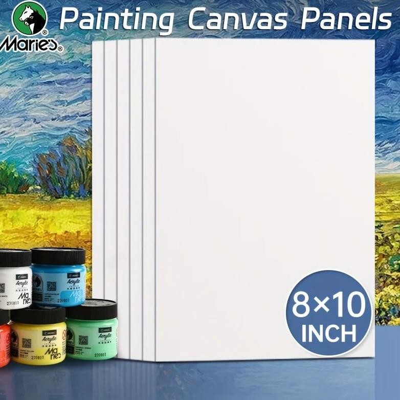 

8X10In 2/4/6Pcs Canvas Panels,Artist Quality White Blank Flat Painting Boards For Drawing,Tempera For Students,Artist And Adults
