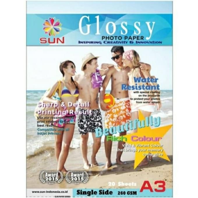 

Kertas Foto A3 - Sun Photo Glossy Next Generation Photo Paper 260 Gsm Terlaris