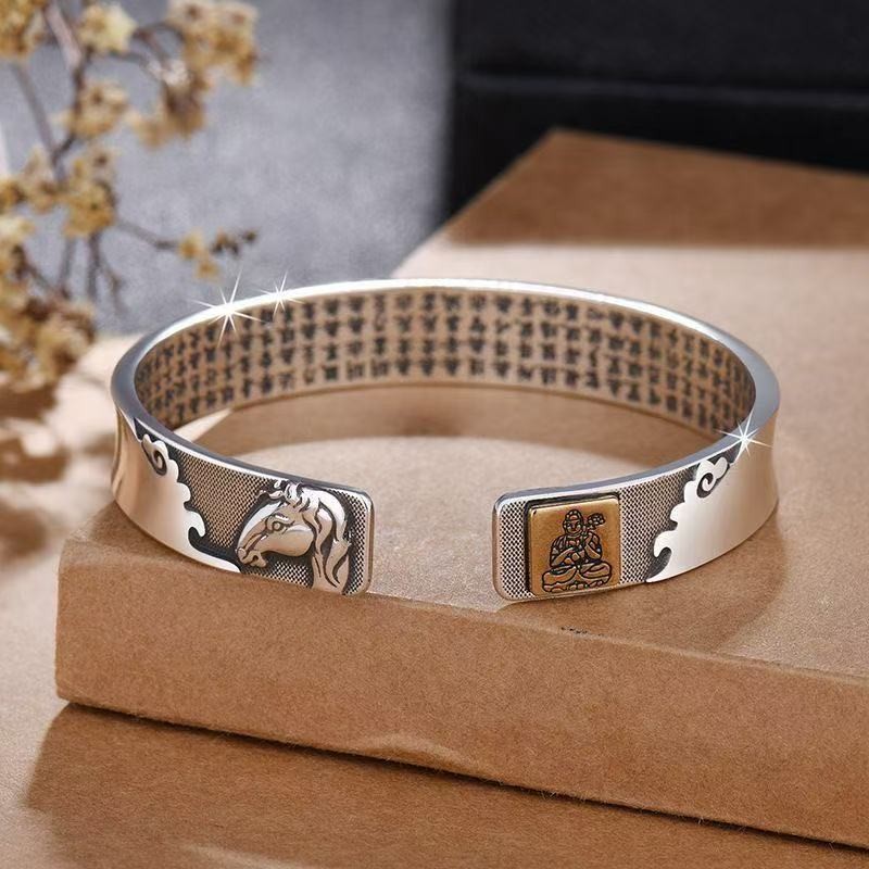 Gelang Kuno Terbuka Solid Gelang Antik Tertekan