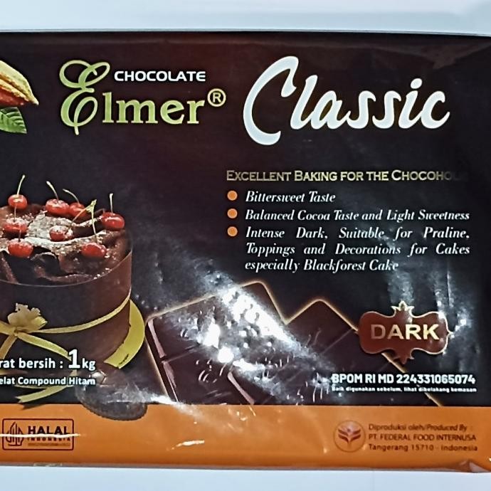 

TERSEDIA ELMER Chocolate / Coklat Compound Classic Dark 1 Kg