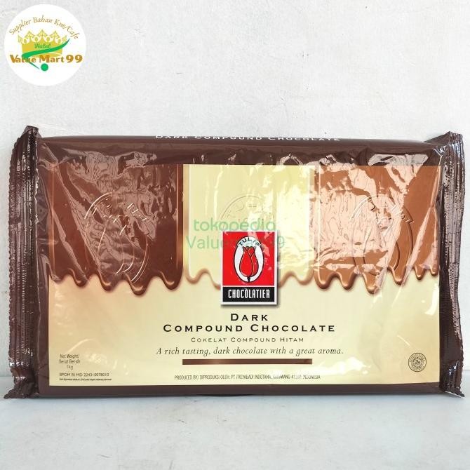 

TERSEDIA Dark Compound Chocolate DCC Tulip Coklat Compound hitam 1 kg