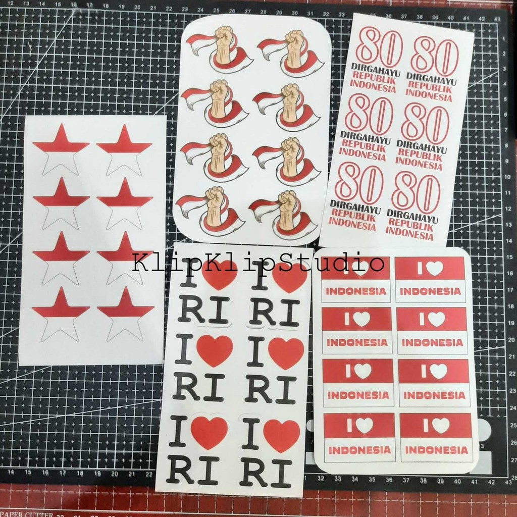 

Sticker stiker pipi merah putih tempelan pipi bendera Indonesia 17 Agustus Agustusan KK