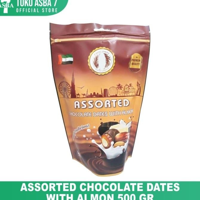 

Grosir Assorted Chocolate Dates With Almond 500 Gr