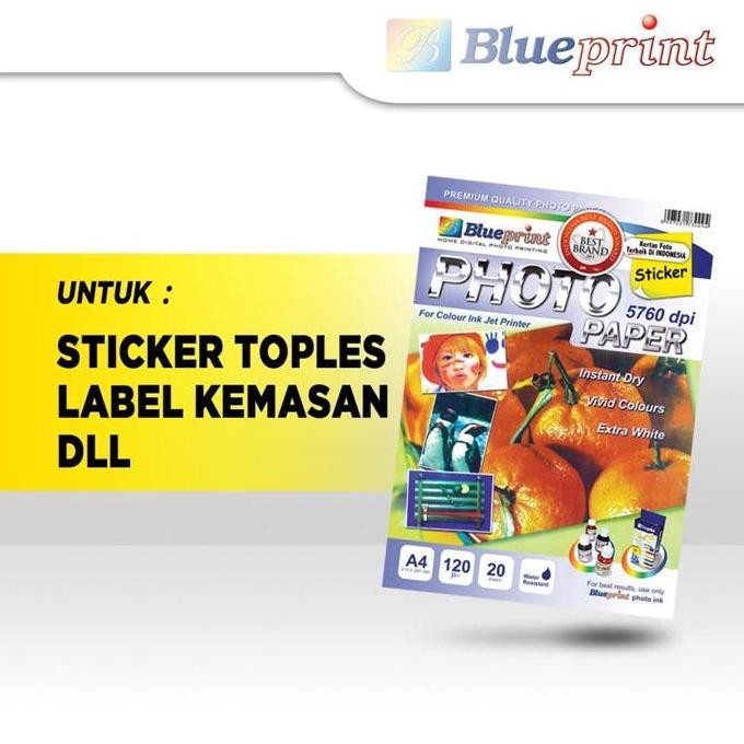 

Stiker Glossy Blueprint Bp-Gsa4120 A4 20 Lembar 120 Gsm Cast Coasting Tahan Air - Kertas Terbaru