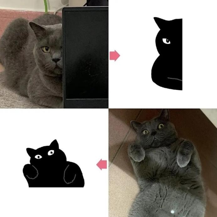 

set 6 pcs Pembatas buku magnet kucing hitam penanda baca buku bookmark black cat lover murah