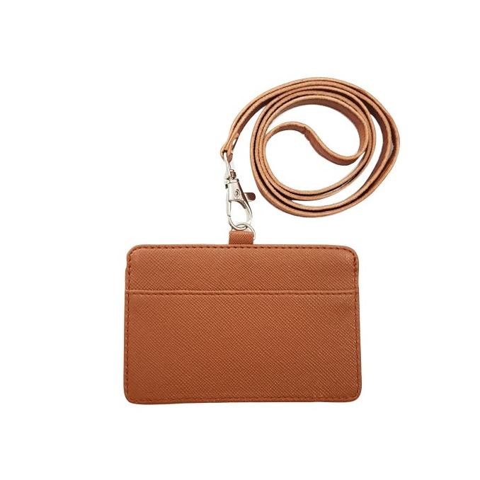 

Name Tag Horizontal Kulit Lanyard Landscape PU Leather ID Card Holder murah