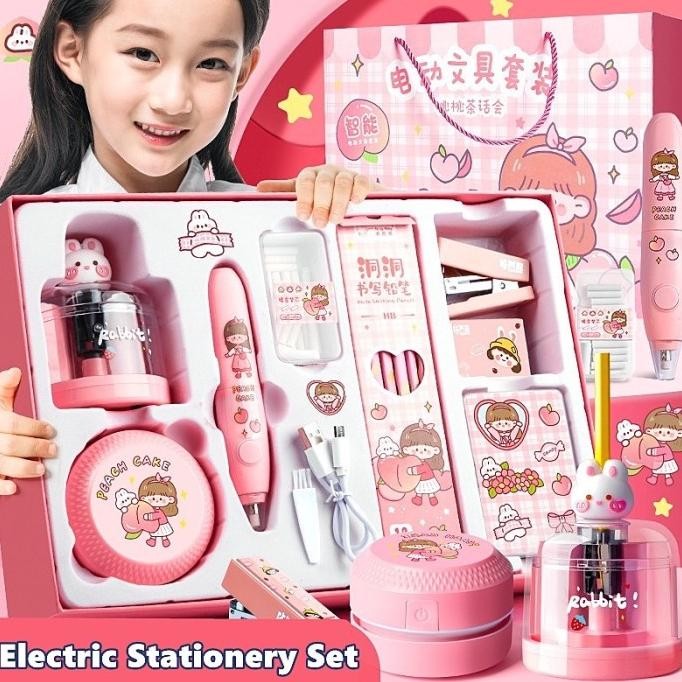 

TERMURAH - Penghapus elektrik set electric stationery rautan anak elektrik