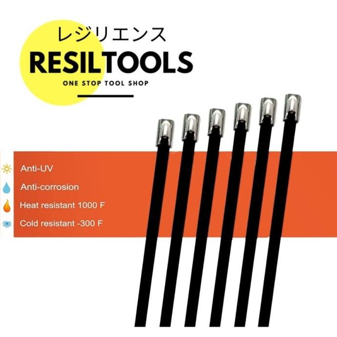 

Kabel Tis Stainless Hitam Cable Ties Stenlis 4.6 x 500 mm Per10 Buah murah