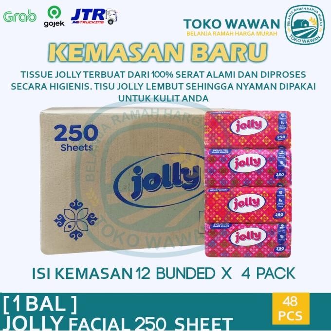 Produk Baru Tissue JOLLY Facial 250 Sheet Tisu by Paseo / 1 BAL / DUS isi 48 PCS